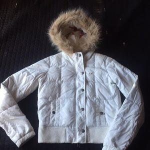 Hollister down winter coat jacket white
